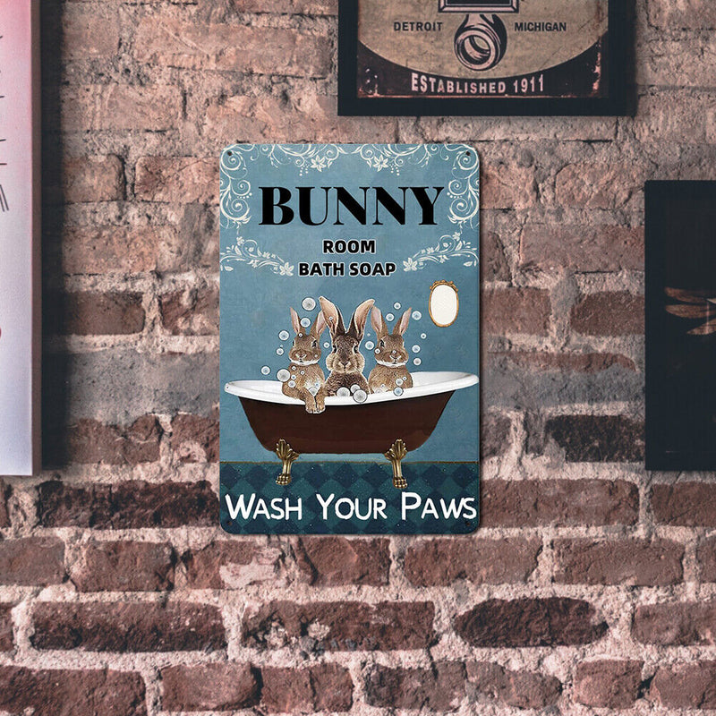 Bathtub Bunnies Metal Plate Tin Sign Plate Poster for Bar Club Cafe Accessories