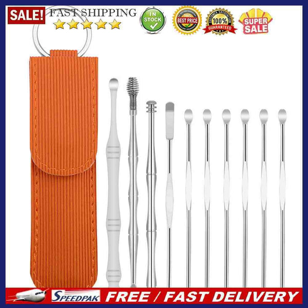 10pcs Portable Stainless Steel Piercing Tool Ear Nerves Massage Pressure Re