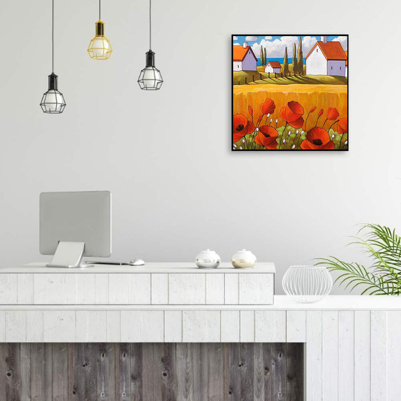 House with Flowers 20X20cm Oil Paint By Numbers Picture DIY Painting Crafts