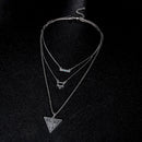 Fashion Multilayer Turquoise Western Style Feather Arrow Triangle Necklace Gift