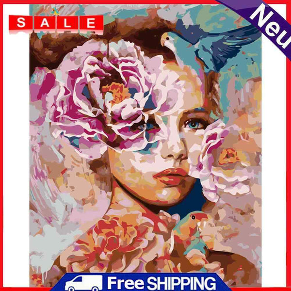 Painting By Numbers DIY Beauty Women Canvas Oil Art Picture Kit Home Wall Decor