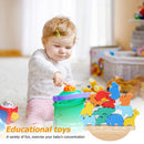 Montessori Toys Wooden Animals Balance Blocks Game Puzzle Stacker Building