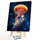 Frameless Oil Painting Arts Picture By Number Jellyfish Hand Painted Craft Set