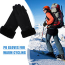 Fashion Women Cute Suede Gloves Autumn Winter Thickened Warm Full Finger Center