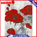 DIY Diamond Painting Red Flower Full Round Drill Rhinestone Home Decorations