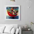 Frameless Oil Paint By Numbers Wall Art Posters Umbrella House Craft Gift Kit