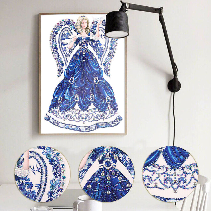 Art Wing Dress Beauty 5D Diamond Painting DIY Special Shaped Kit (UP069) Newly