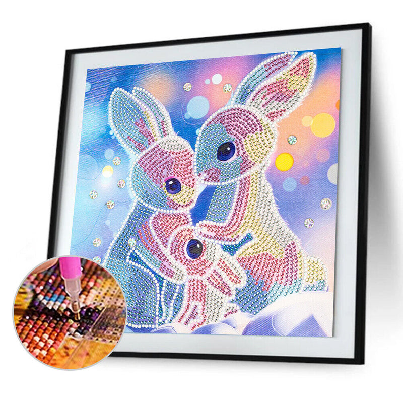 Rhinestone Special Shaped 5D DIY Pictures Art Kit Rabbit Home Diamond Painting
