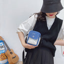 Retro Women Cartoon Contrast Color Canvas Shoulder Bag Mini Flap Crossbody Bags