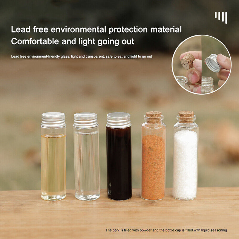 9pcs Small Empty Spice Glass Bottles Set with Cork Stopper/Lids DIY Crafts Vi