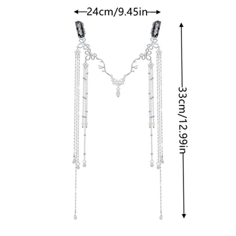 Headdress Rhinestone Fringed Forehead Chain Crystal Long Tassel Headwear