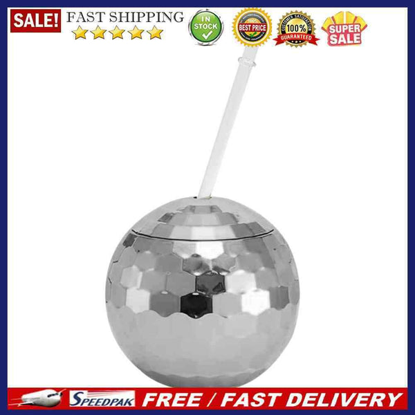Disco Ball Cups Cocktail Nightclub Party Straw Wine Glass Drinking Mug Bar