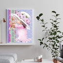 5D DIY Girl Cat Full Round Drill Diamond Painting Kit Artwork Craft Picture