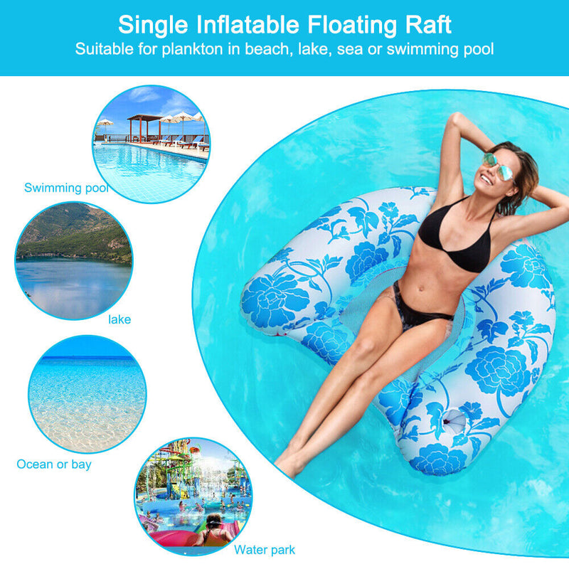 Swimming Pool Float Chair Floating Pool Chair Lounger Recliner for Adults Newly