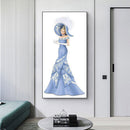 Diamond Painting Full Round Drill Lady in Dress Rhinestone Modern Handmade Cr