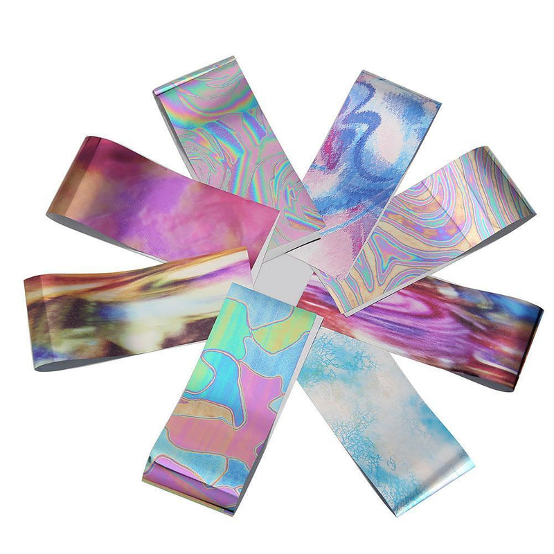 12pcs/set Starry Sky Shell Paper Transfer Print Gradual Ripple Nail Pasters