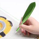 5D Diamond Painting Point Drill Pen Feather Shape DIY Craft Picker Tools (Green)