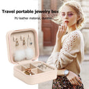 Portable Earring Ring Storage Box Leather Jewelry Display Case (Light Pink)