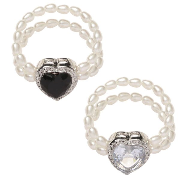 Double Layer With Crystal Popular Accessories Jewelry Aadjustable Ring