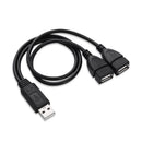 Connector Professional USB 2.0 Hub Y Splitter Cable Adapter Male To Dual Female