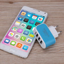 3USB EU Plug LED Mobile Phone Charger Multi-Head Travel Charger(2A)(Blue)
