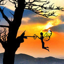 Iron Metal Fairy Silhouette Artwork for Wall Decor Garden Home Decor (A) Newly