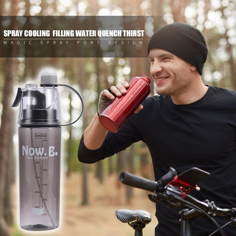 600mL Sports Spray Kettle Outdoor Cycling Camping Leakproof Water Bottle Newly