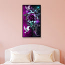 Full Drill Round Rhinestone Drawing DIY 5D Mosaic Cross Rose Painting Kit G