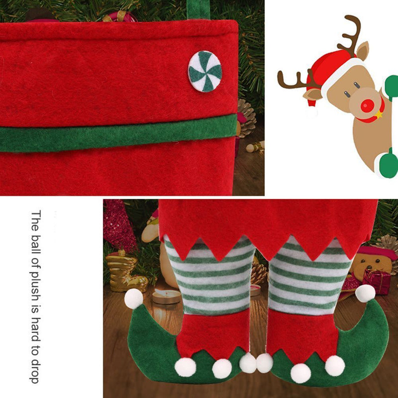 Decorations Stocking Christmas Bag Tree Filler Sacks Santa Pants Style Bag