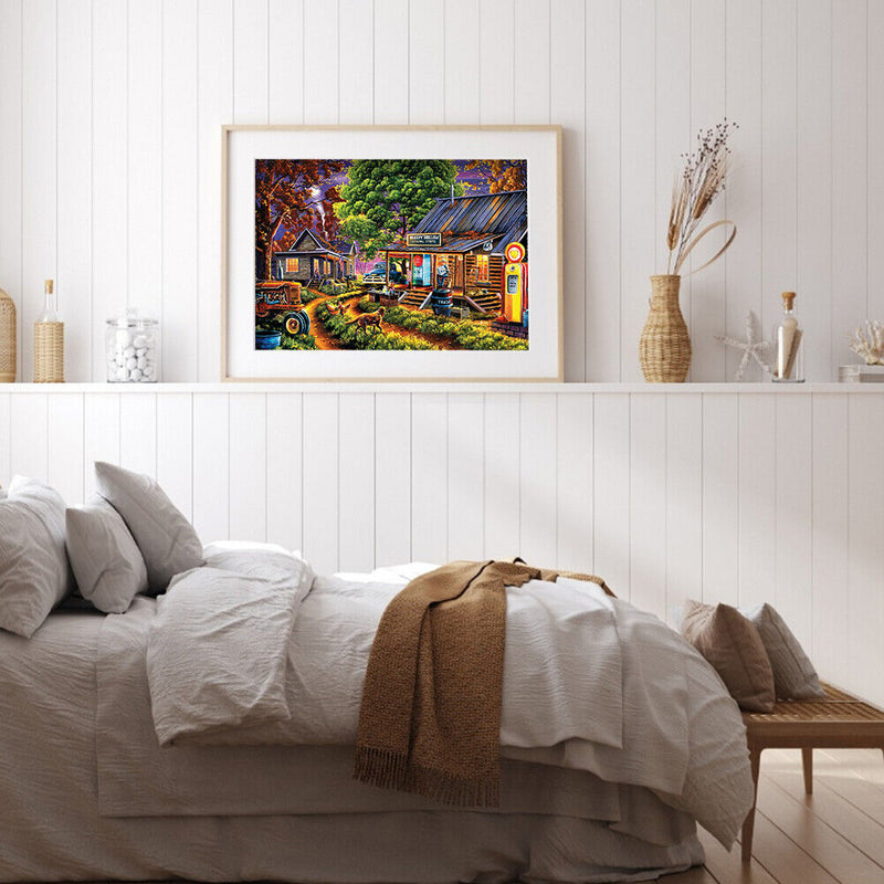 5D DIY Full Drill Round Shape Mountain Water Rhinestone Diamond Drawing for Home