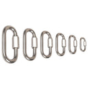 10pcs Stainless Steel Screw Lock Quick Links Climbing Carabiner Hook (M6)