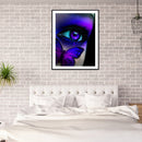5D DIY Full Drill Round Shape Butterfly Eyes Rhinestone Diamond Drawing for Home