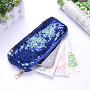 Sequins Pencil Case Cosmetics Bags Women Girl Purse Clutch Pen Bags (Blue)