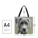 Grey dog Printed Shoulder Shopping Bag Casual Large Tote Handbag (40*40cm