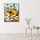 Painting By Numbers DIY Insect Sunflower Hand Painted Canvas Oil Art Picture Kit