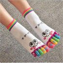 Random Fashion Trainer Sports Cute Five Finger Cotton Cartoon Smile Toe Socks