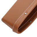 PU Leather Catcher Box Car Seat Slit Storage Pocket (Brown)