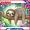 Sloth Frameless Oil Paint By Numbers DIY Hand Painted Picture Kit Home Decor