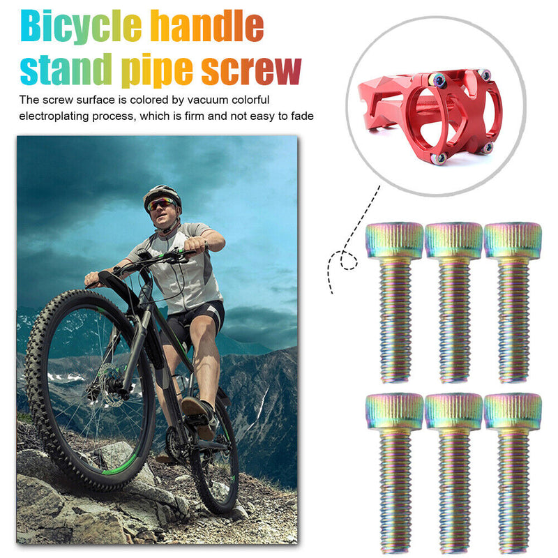 MUQZI 6pcs Bicycle Handlebar Stem Screw M5x18mm Road Bike Fixed Gear Riser