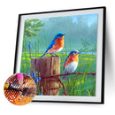 5D DIY Diamond Painting Full Square Drill Bird on Stake Wall Decor Rhinestone