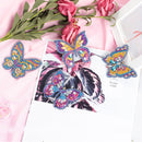 4pcs Butterfly 5D Full Drill Special Diamond Painting Key Chain Key Ring Newly
