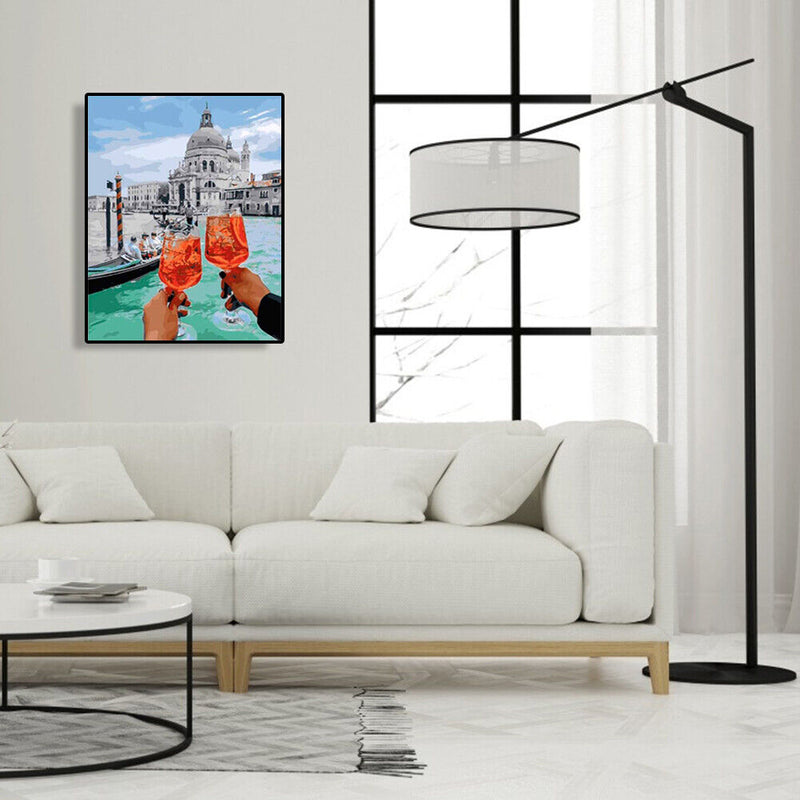 Hand Painted Craft Frameless DIY Cheers Painting By Numbers Digital Oil Picture