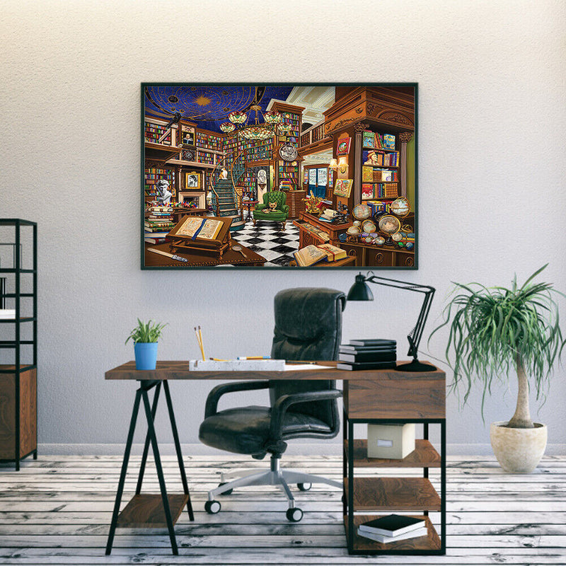 5D DIY Full Round Drill Diamond Painting Cozy study room