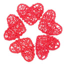 5pcs Heart Rattan Ball DIY Ornament Birthday Wedding Party Decor Gift(Red)