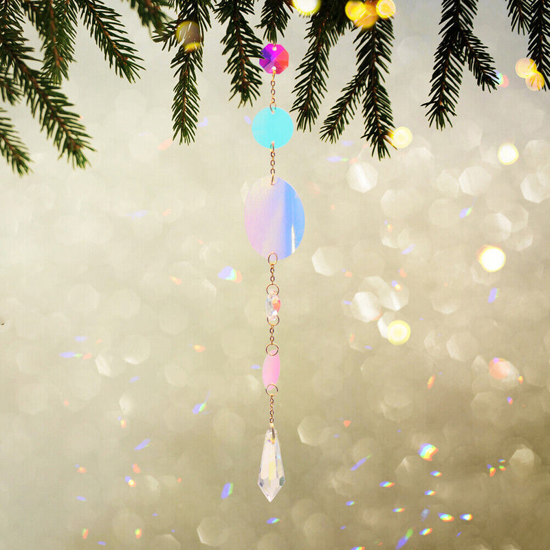 Colorful Hexagonal Diamond Crystal Suncatcher Lighting Accessories Car Pendant