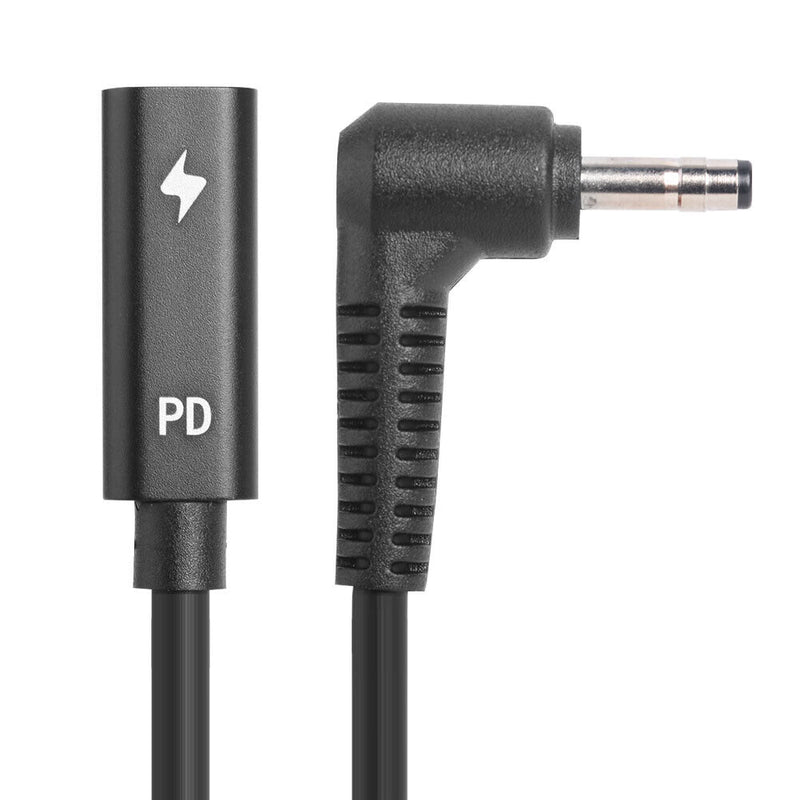 PD USB C Female to Right Angle DC Connector Adapter for Laptop (4.0x1.7mm)