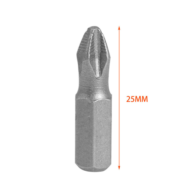 25mm Magnetic Anti Slip Long Reach Electric Screwdriver PH2 S2 Bits (10pcs)