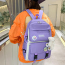 Women Cute Canvas Hit Color Composite Bags Pencil Case Backpack Messenger Bag
