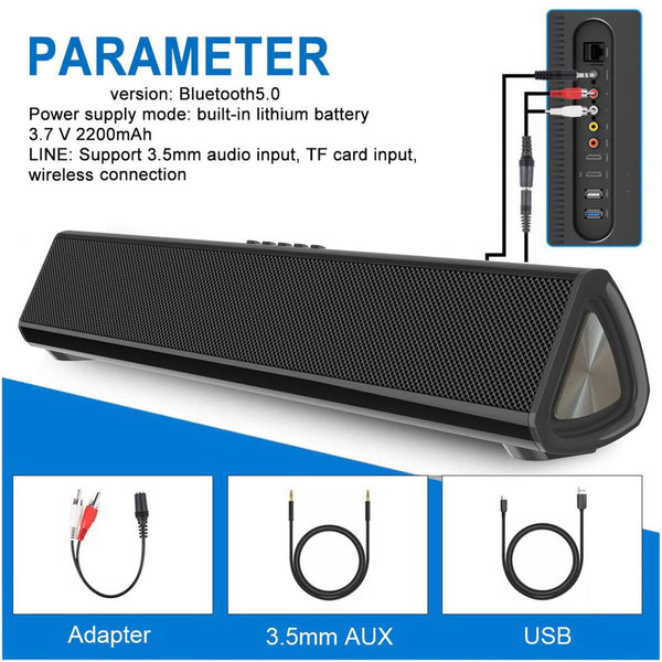 Wireless Bluetooth 5.0 TV Home Speaker Stereo Bass Subwoofer