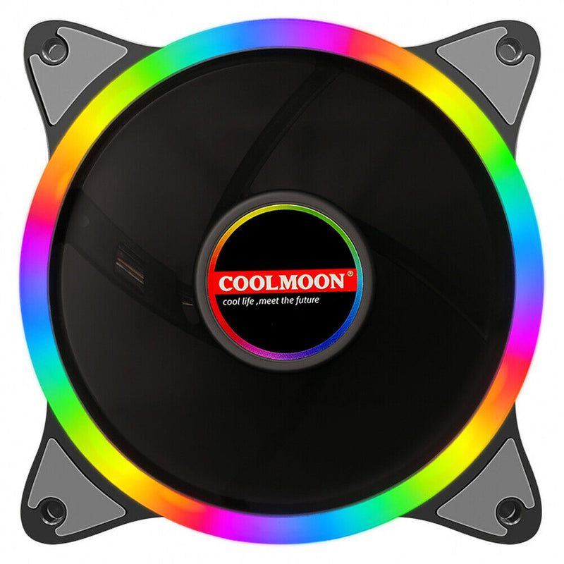 COOLMOON 12cm Cooling Fan Large 4-Pin Mute Heatsink for Desktop Chassis PC Case